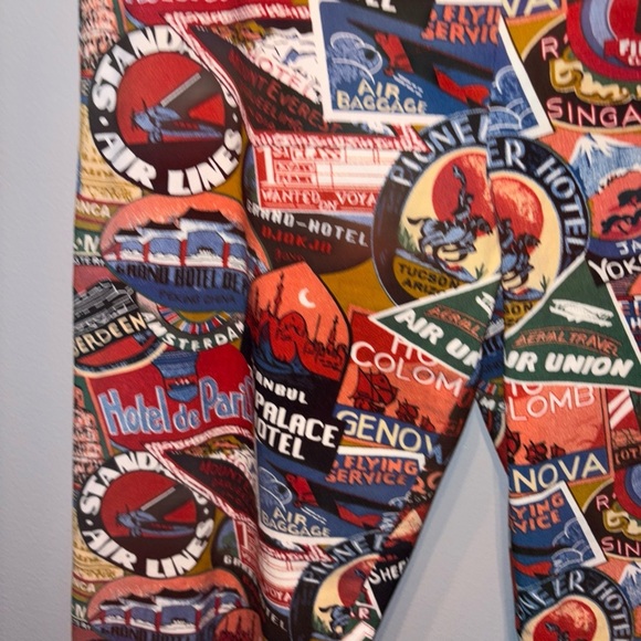 Krazy Larry Pull-On Ankle Pants Passport Colorful Hippie Electric Sz8 - Picture 7 of 15